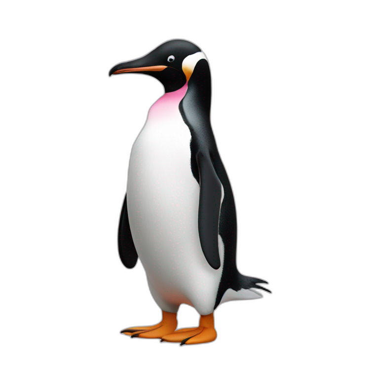 Pingüino rosado emoji