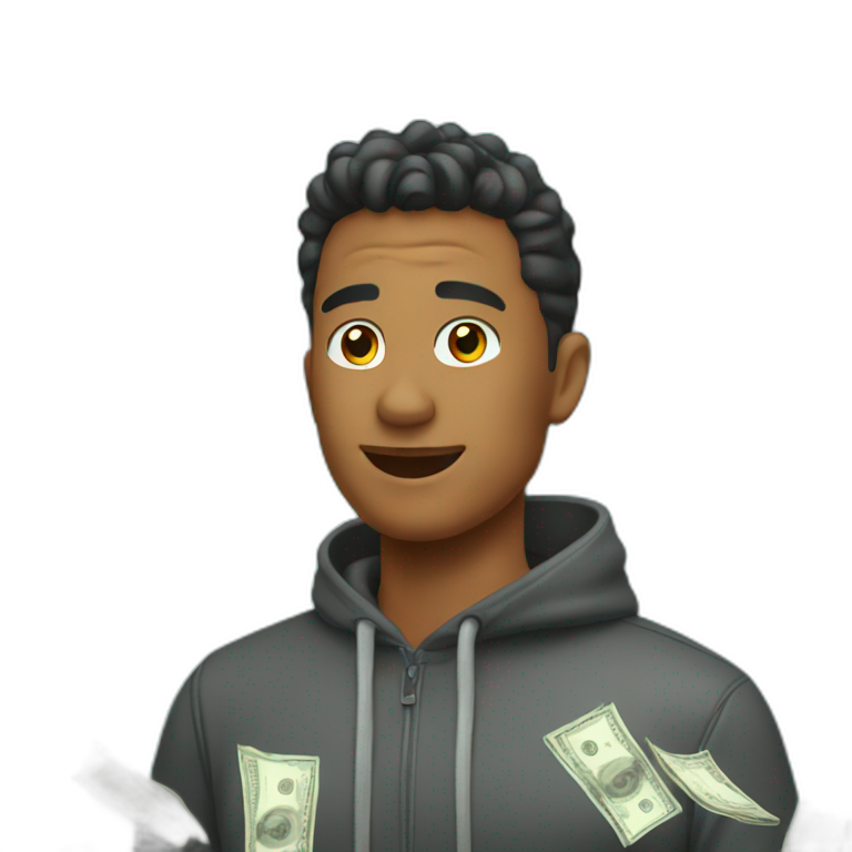 Gay man raining dollar bills emoji