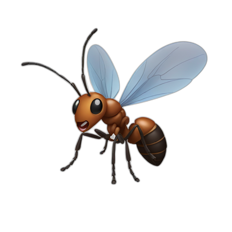 ant flying emoji