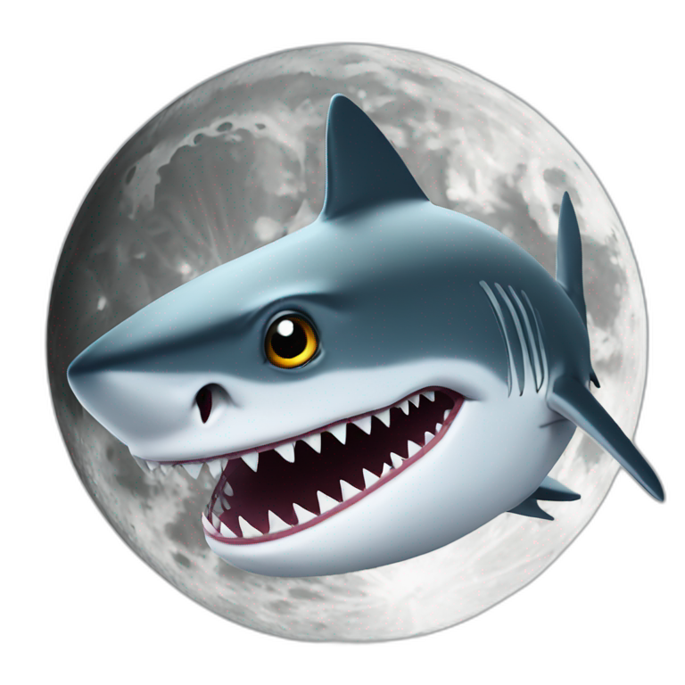 Shark on the moon emoji