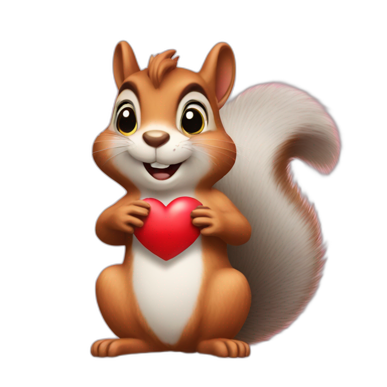 Squirrel blowing a kiss-heart emoji