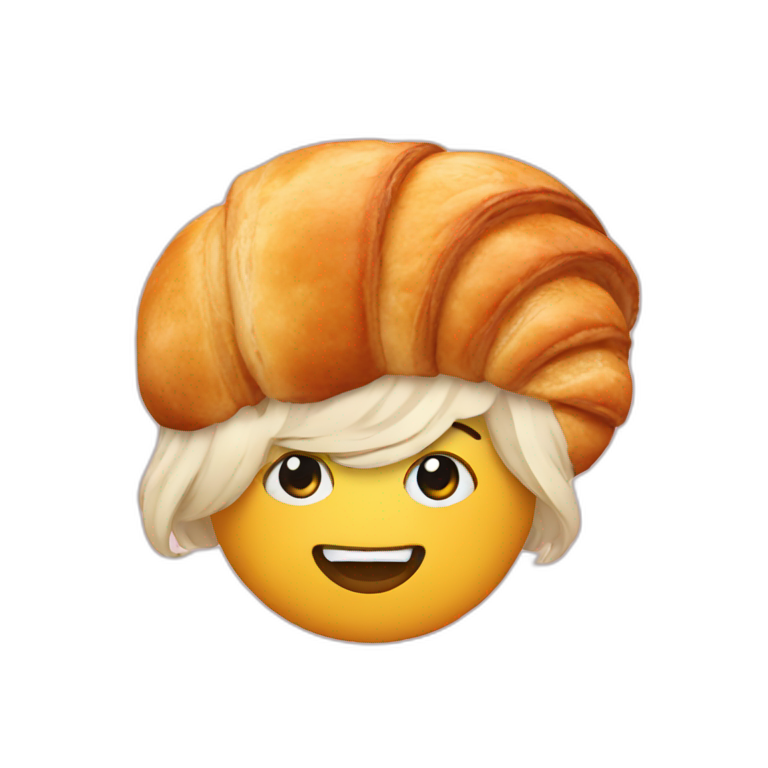 Croissant with A wig emoji