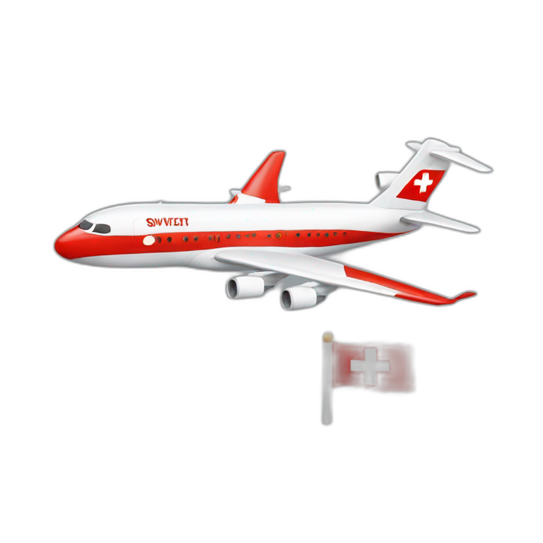  Airplane with switzerland flag emoji