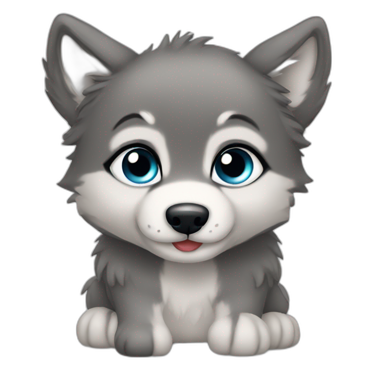 Baby wolf cute emoji