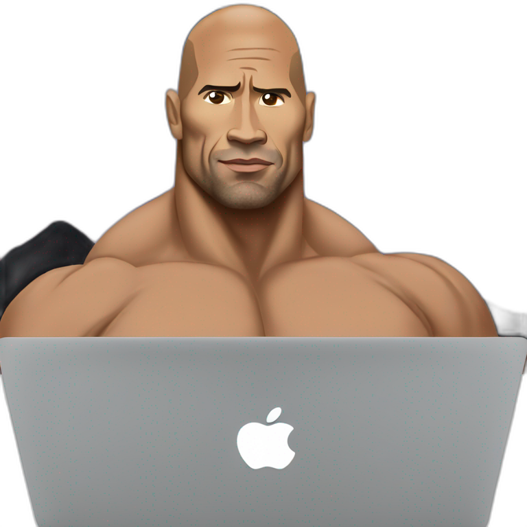 The rock in front of a MacBook  emoji
