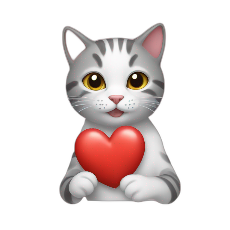 Cat giving heart  emoji