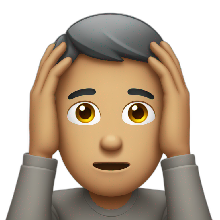 man holding head stressed emoji