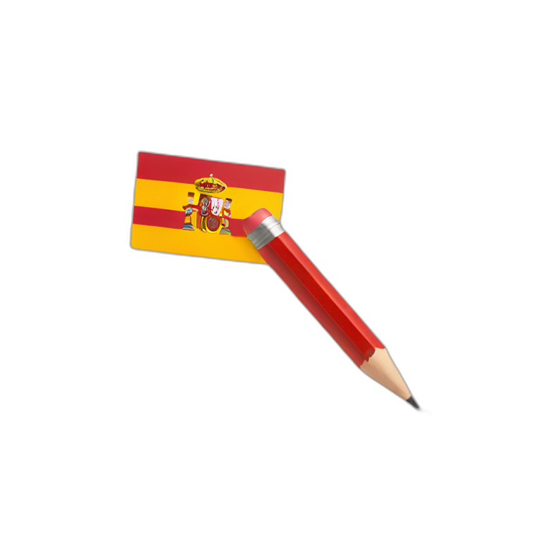 pencil wearing a spain flag emoji
