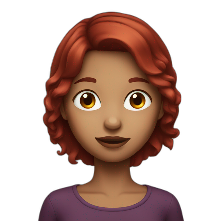 dark red haired girl emoji