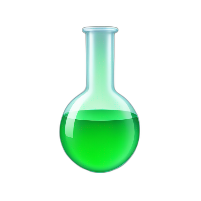 green laboratory flask, complex background emoji