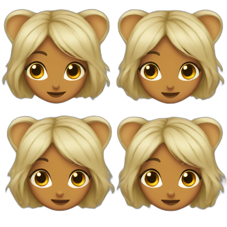 4 girl tigers emoji