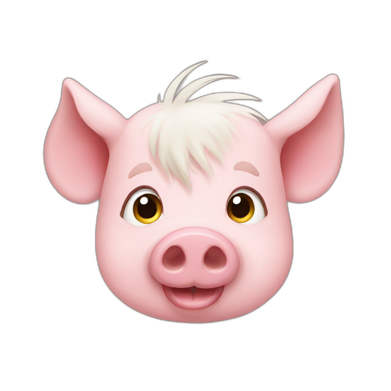 pig with hair emoji