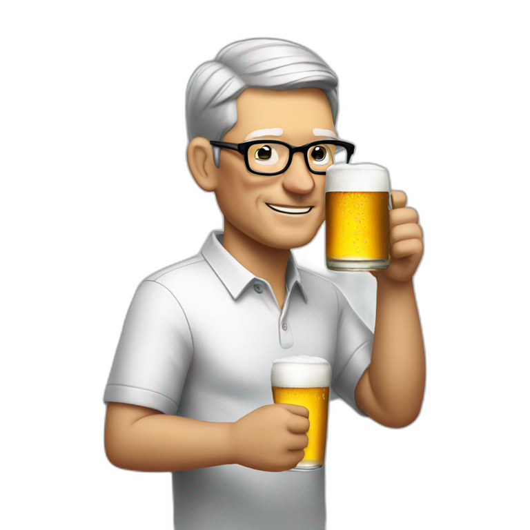 tim cook drinking beer emoji
