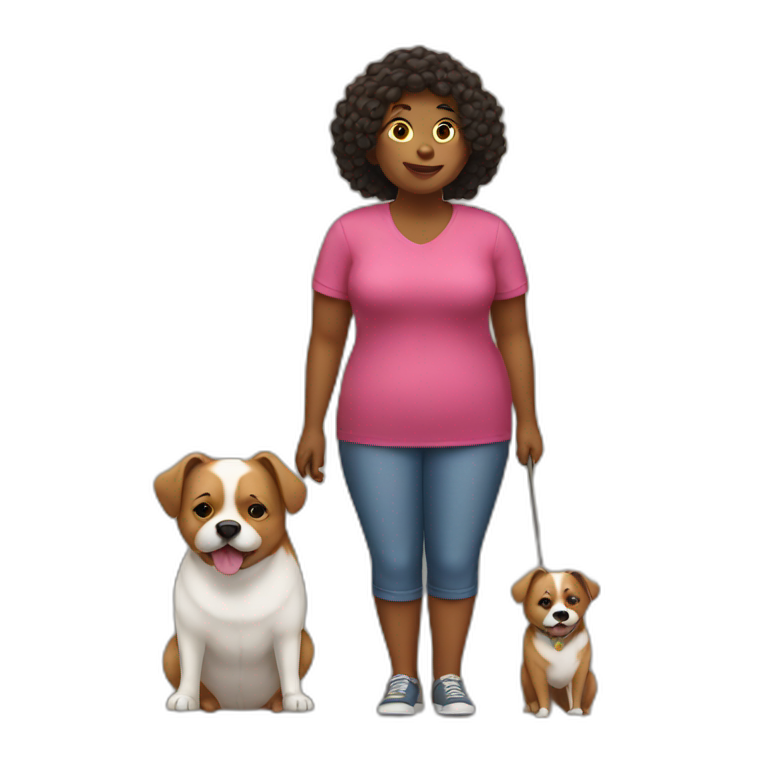 Big women with little dog emoji