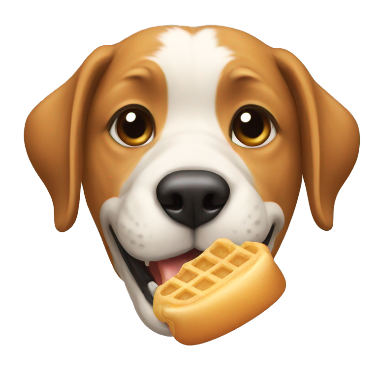 a dog eating  emoji