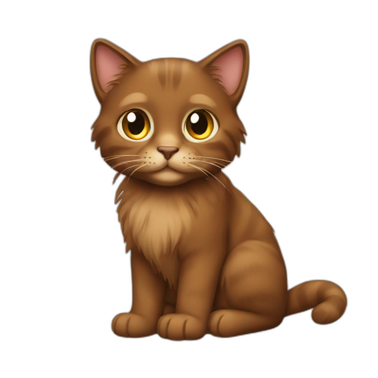 brown cat long hair emoji