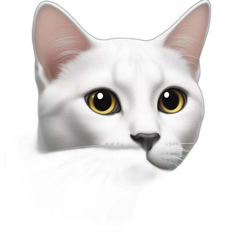 Black and white Cat with black spot near the nose emoji