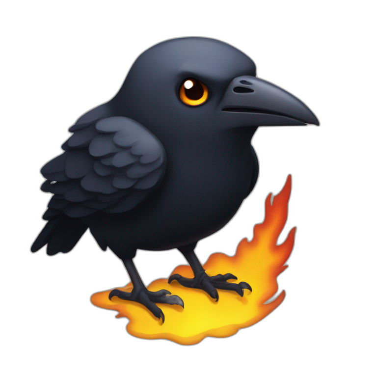 crow-with-literal-fire-in-its-eyes emoji