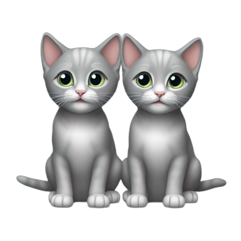 two gray kittens  emoji