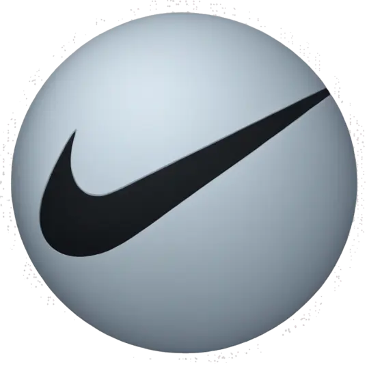 Blue circle with white Nike logo emoji AI Emoji Generator