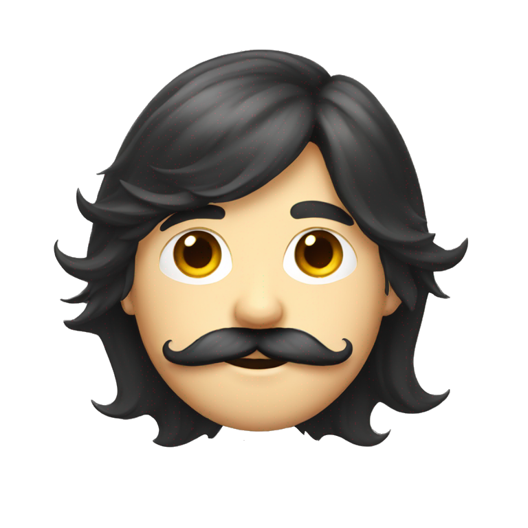 Long hair boy and moustache emoji