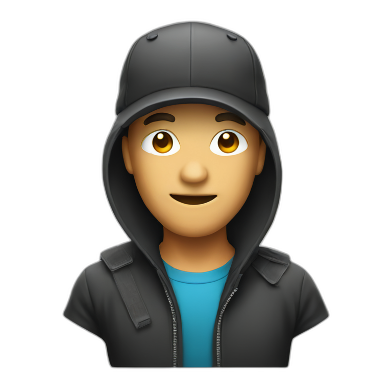 Hacker with a cap emoji