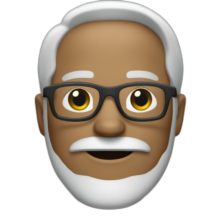 men with grey hair and grey beard and dark glasses emoji