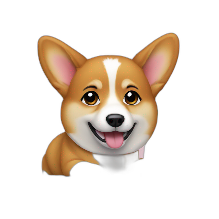 corgy using a macbook emoji