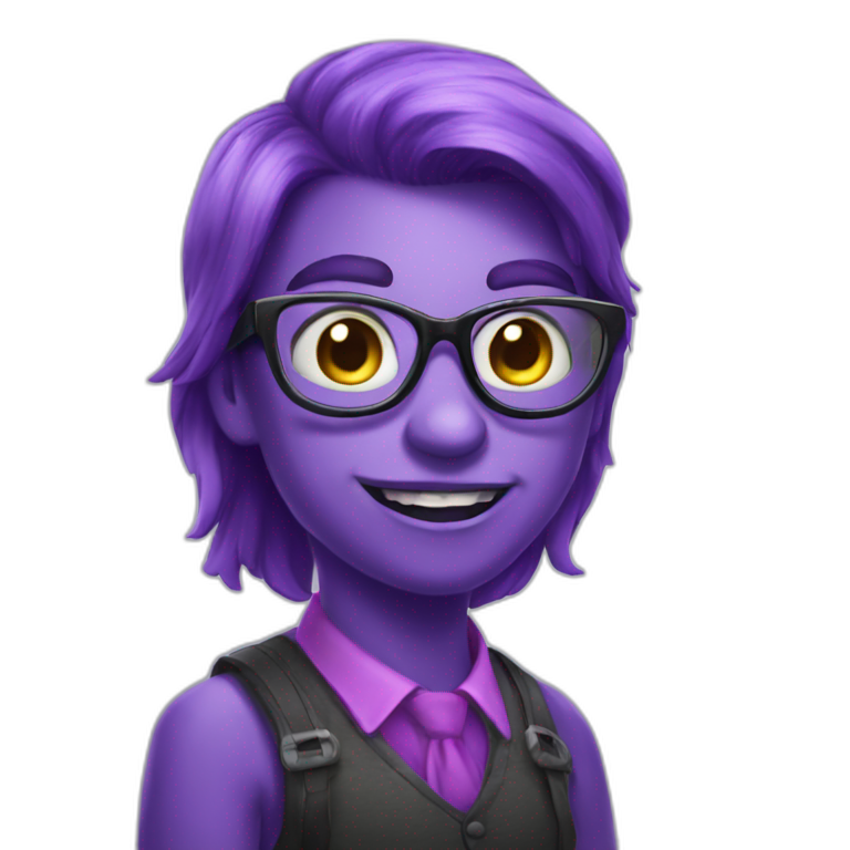 violet nerdy confident monster emoji
