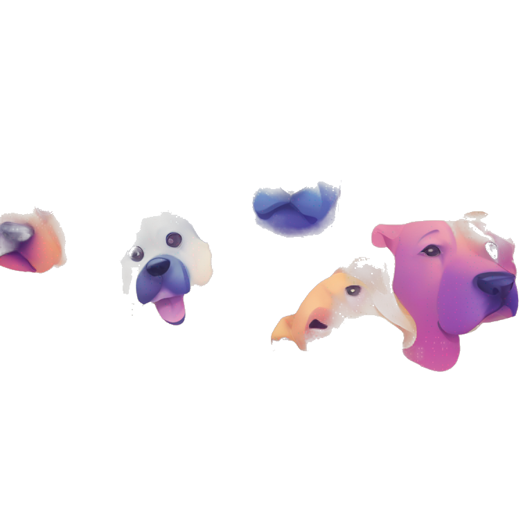 Vector art of dog made of vector gradient shapes abstract shapes vector art emoji