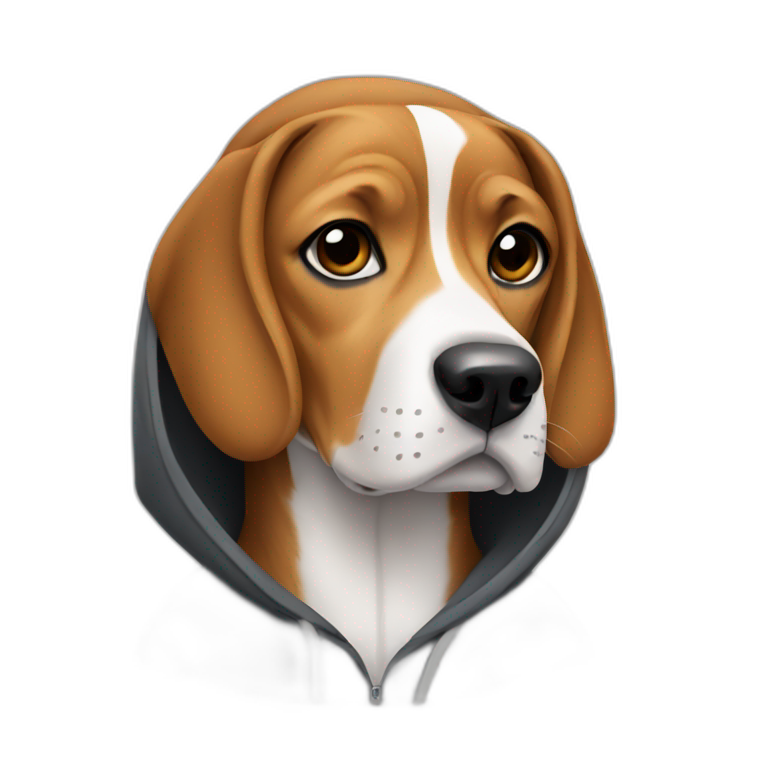 Beagle wearing hoodie emoji