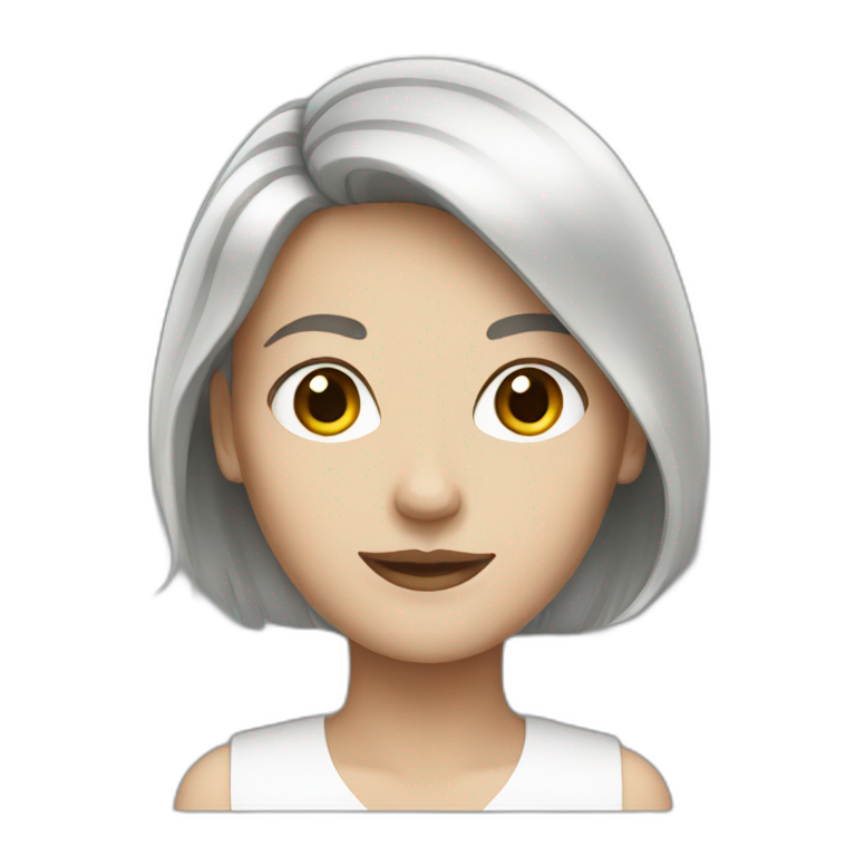 white woman dark brown hair emoji