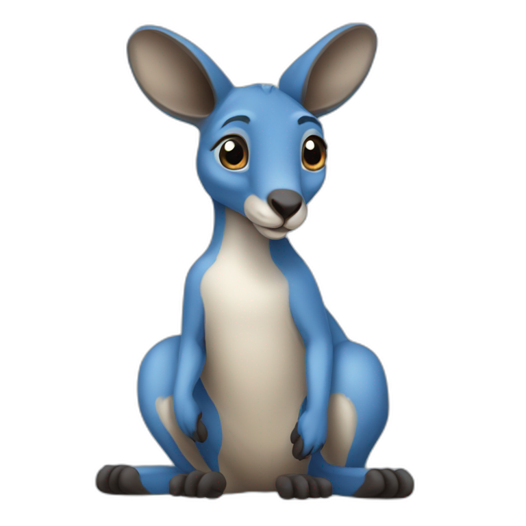Blue coloured kangaroo emoji