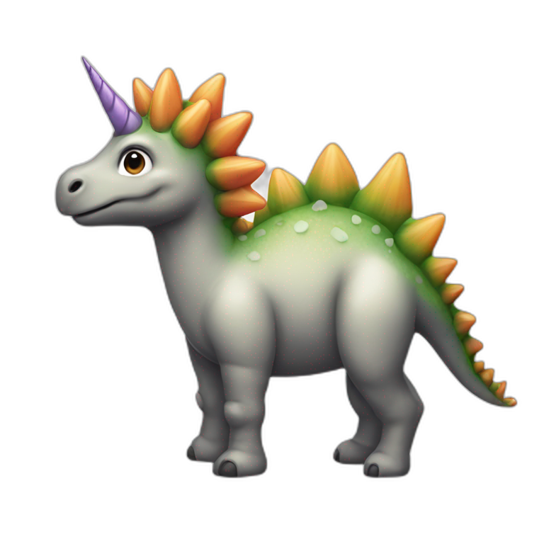 Cute stegosaurus unicorn emoji