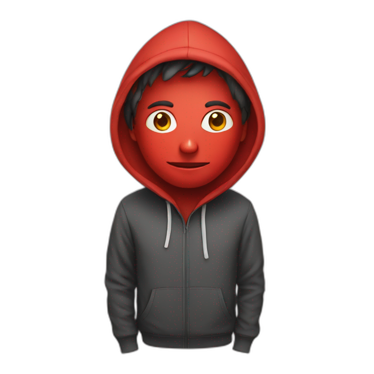 emoji  programmer with tomato face in hoodie emoji