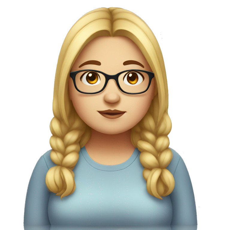 chubby girl with glasses emoji