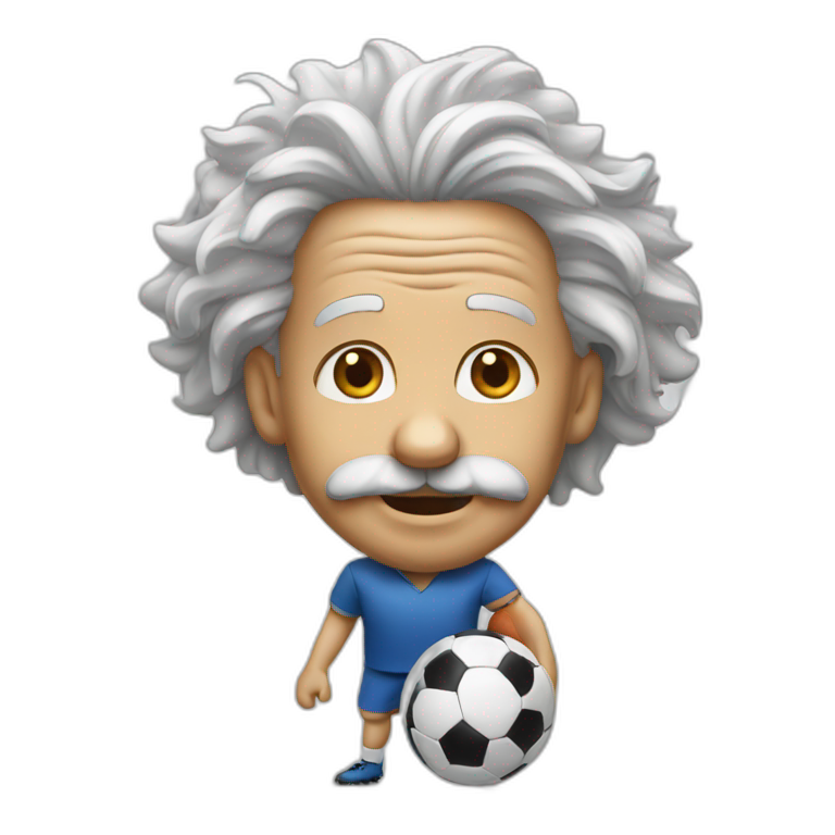 Einstein playing football emoji