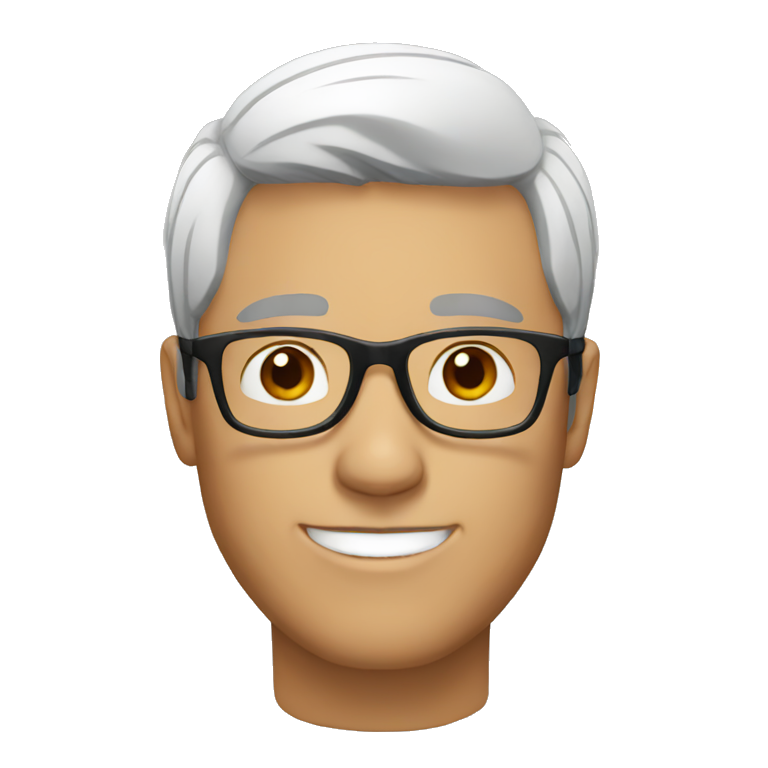 a guy white with glasses, brown and short hair emoji