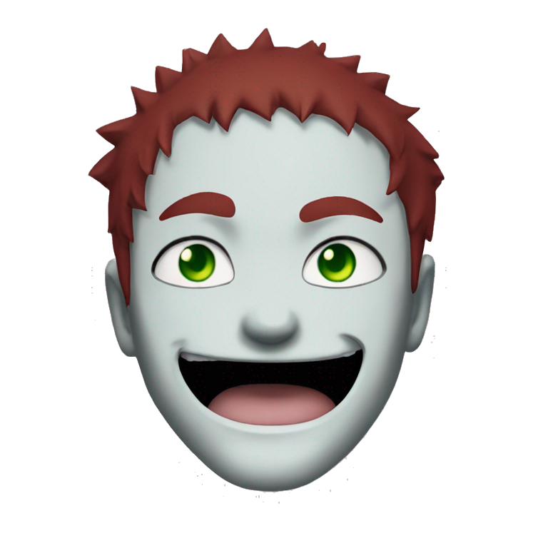 gaara from naruto with face tattoo green eyes laughing emoji | AI 