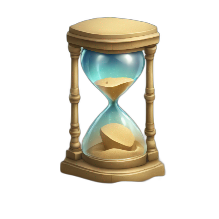 Ancient sand clock with broken glass emoji