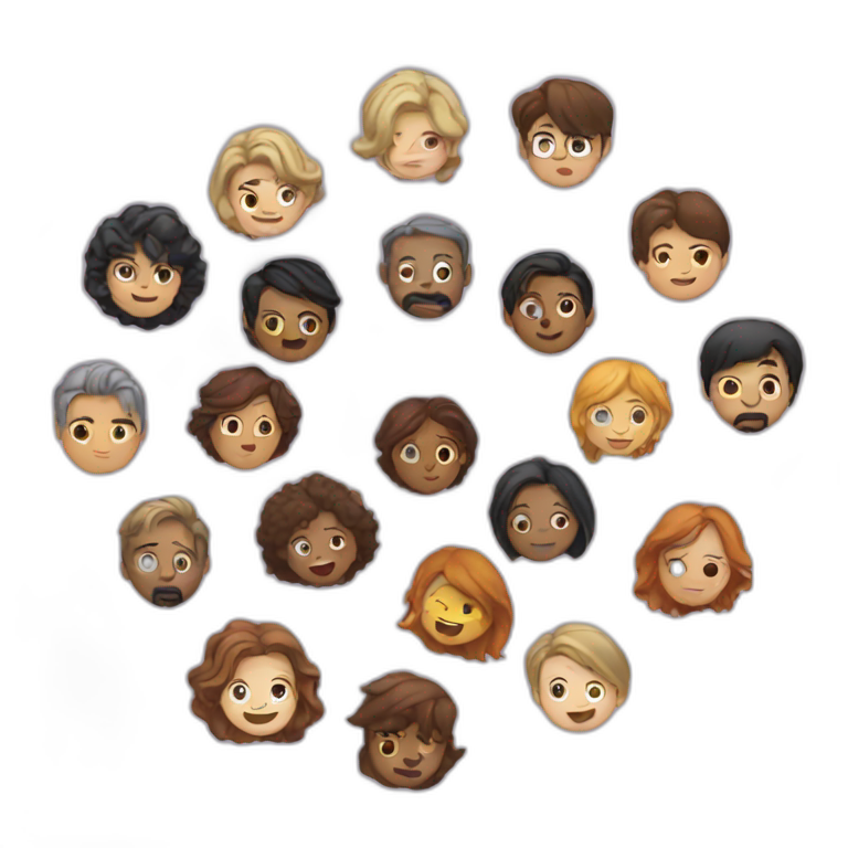 different people forming a circle emoji