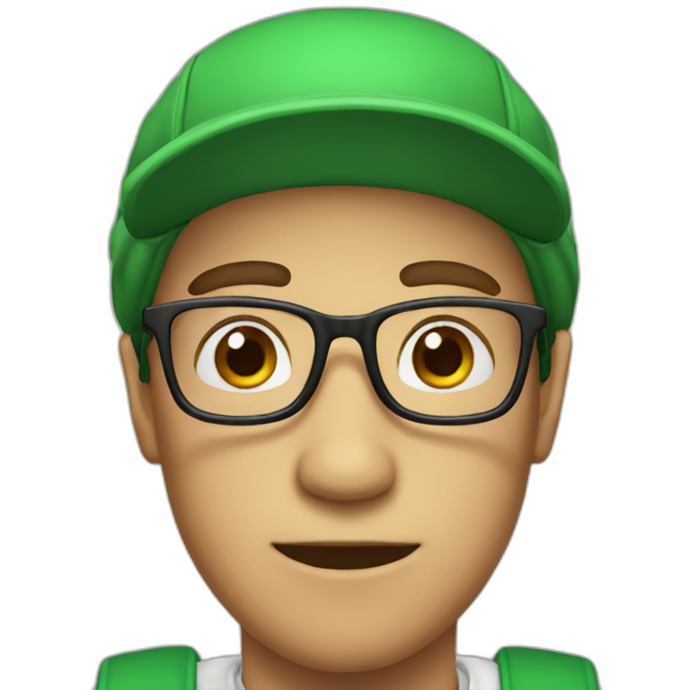 Nerd with a green hat emoji