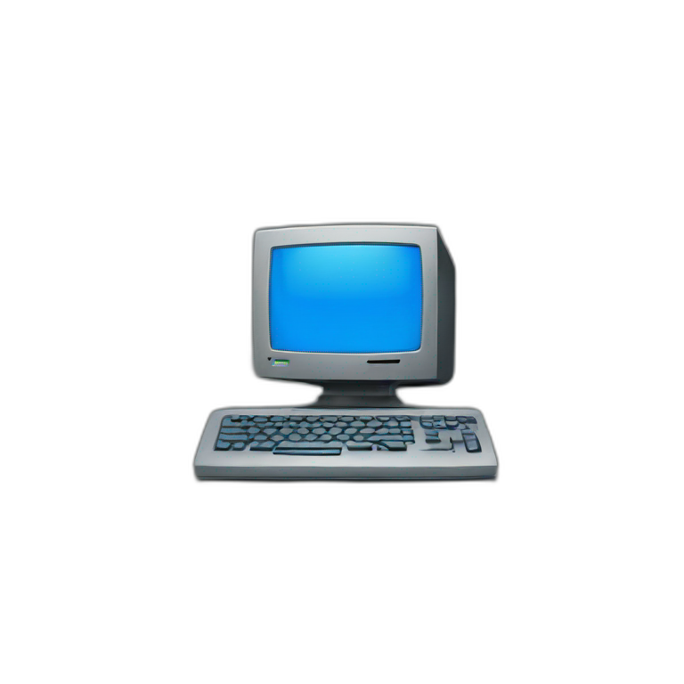 computer with blue screen emoji