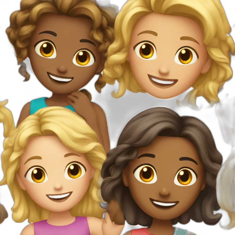 A group of 12 girls happy  emoji