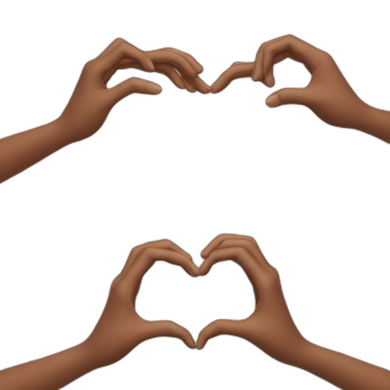 Making heart with hands emoji