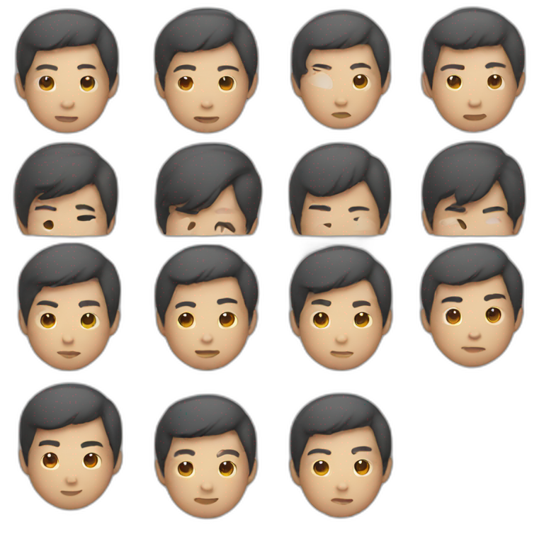 Asian male with middle part emoji