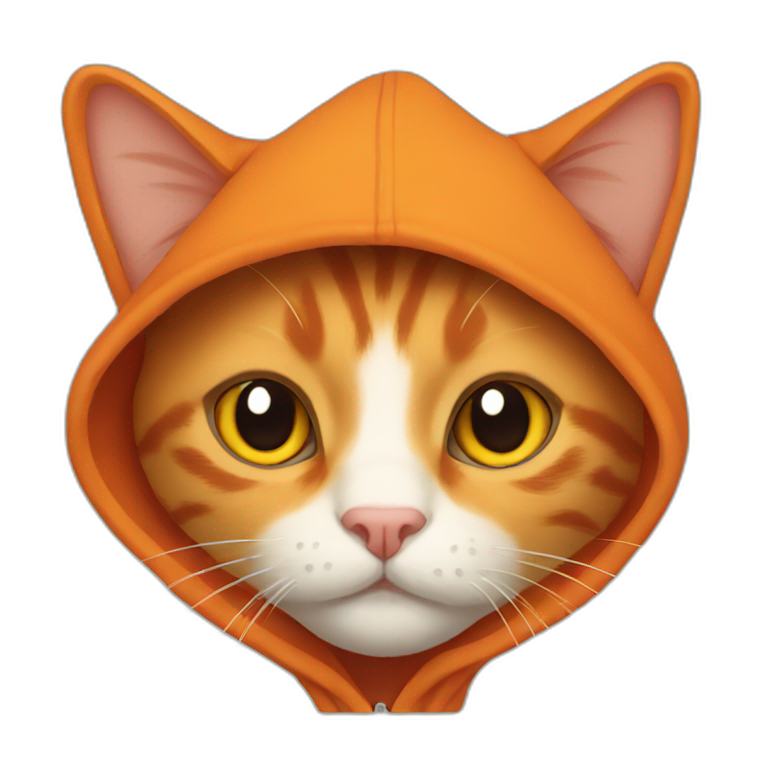 An Orange cat wearing a hoodie emoji