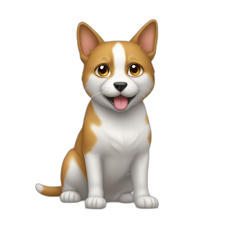 Un Chat sur un chien emoji