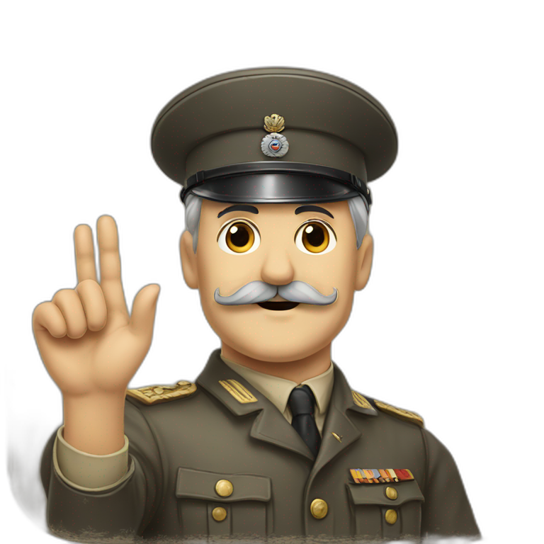 wwii german leader with mustache and raised hand emoji