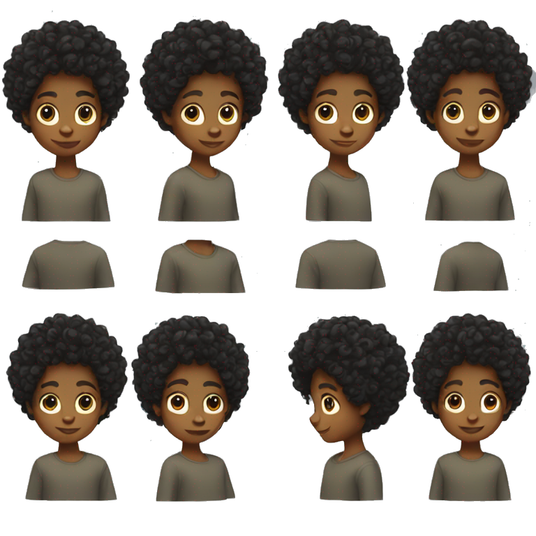 Black boy with curly hair emoji